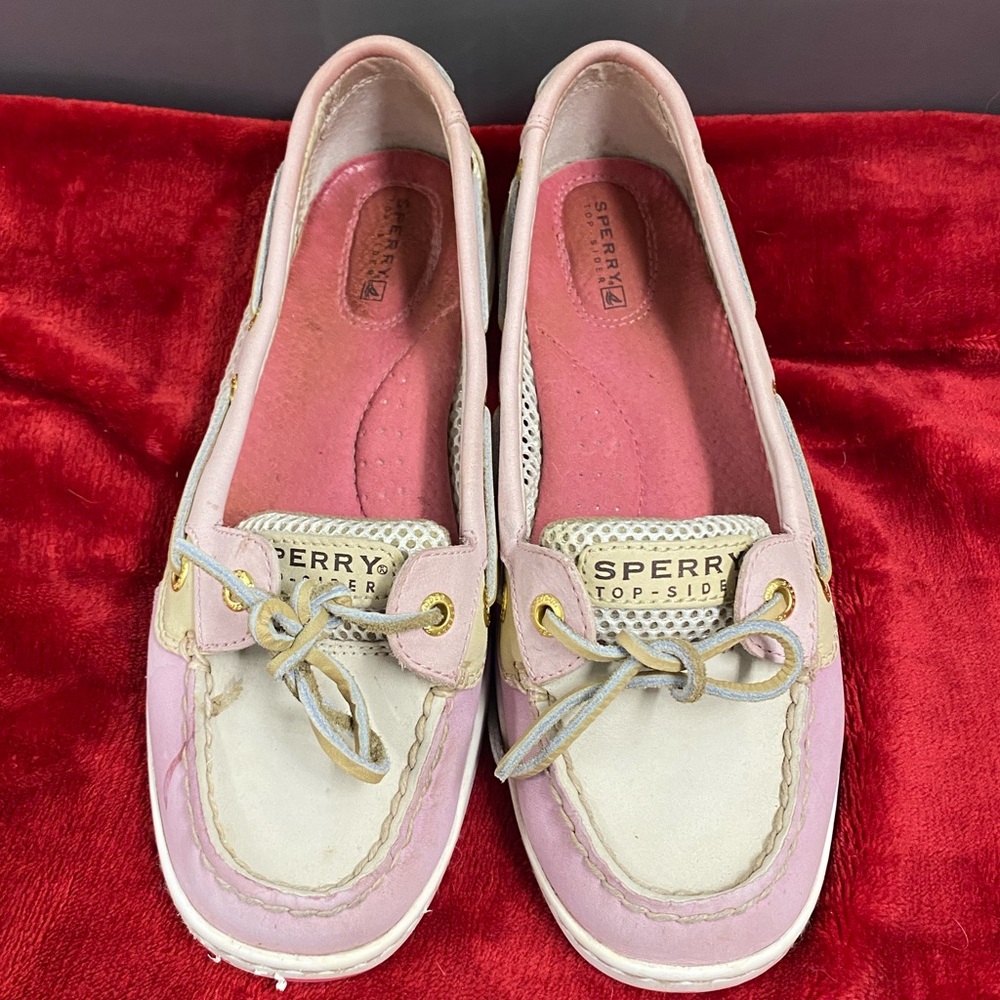 Sperry pink angelfish mesh boat shoes  Size 7M